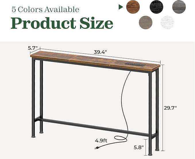 SUPERJARE 5.7 Inch Console Table - Image 3