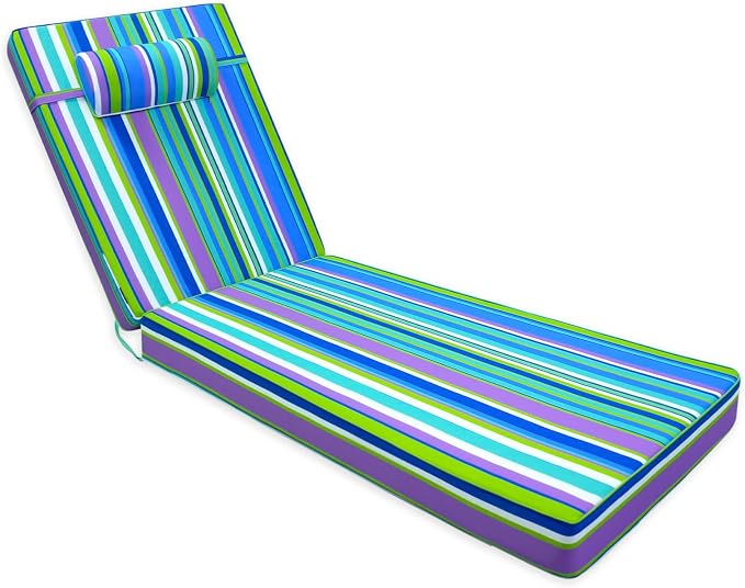 Chaise Lounge Cushion for Outdoor Furniture, Waterproof, Fade-Resistant and by Unknown