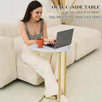C Shaped End Table, Oval Couch Side Tables - Image 4