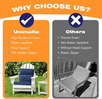 Unimatta Sunbrella Outdoor High Back Chair Cushion Seat Pads, 44 x 21 Inch - Image 7