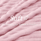 BEDELITE Striped Fleece Throw Blanket, Cherry Blossom, Soft Cozy, Lightweight - Image 3