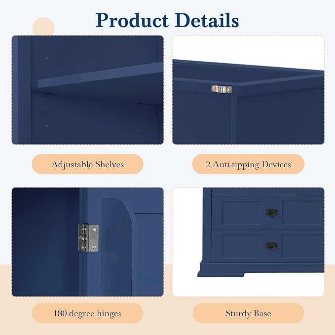 VilroCaz 78'' Tall Freestanding Kitchen Pantry - Image 7