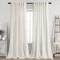 Cream Linen Back Tab Curtains 94 Inch Length by Nanspring