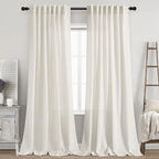 Semi Sheer Linen Curtains 90 Inches Long by Nanspring