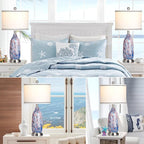Rinweey 26" Coastal Glass Table Lamps Set of 2, Nautical lamp - Image 4