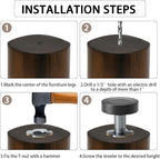 1/4" Thread Leveling Feet, Adjustable Furniture Feet Threaded Screw in - Image 6