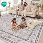 10x14 Area Rugs Living Room: Bedroom Washable Carpet Beige & Grey | Large - Image 7