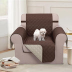 U-NICE HOME Reversible Recliner Chair Covers, Coffee/Beige | 23''Armchair Cover - Image 2