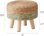Cpintltr Ottoman Natural Seagrass Footrest Poufs Hand Weave Round Foot Stool - Image 3