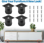 2.5 Inch Metal Furniture Legs Stainless Steel Adjustable Legs Black Metal Legs - Image 2