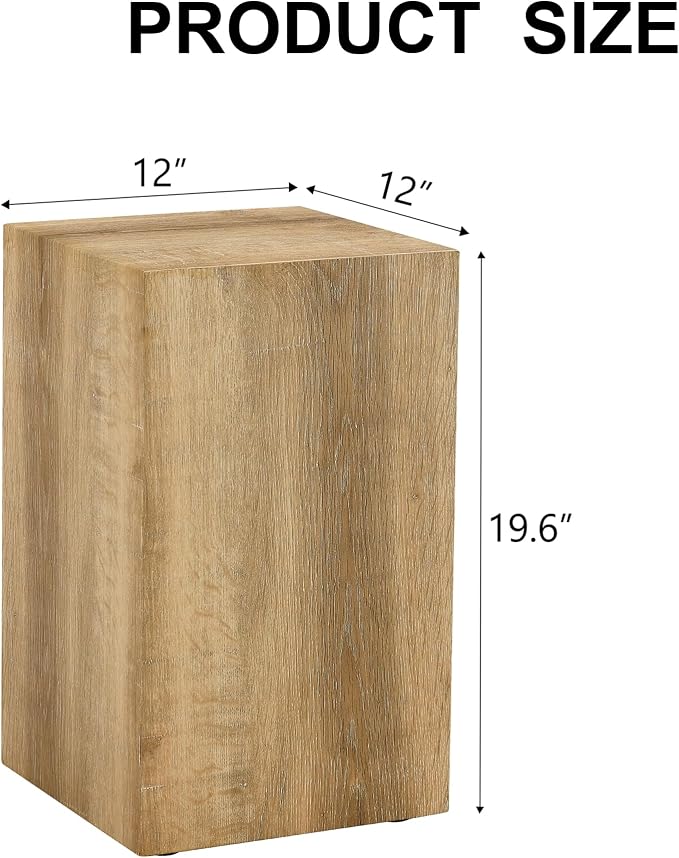 Rustic Natural Rectangular End Coffee Table, Modern Elegant Bedside Nightstand - Image 2