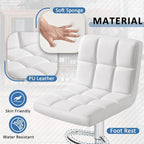Homall Bar Stools Modern PU Leather Adjustable Swivel Barstools, Armless - Image 4