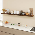 Acovy 72 Inch Floating Shelves, 9.3" Deep Floating Shelf Wall Mounted, Rustic - Image 2