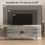 55 inch TV Stand with Power Outlet, Fluted Entertainment Center - Image 6