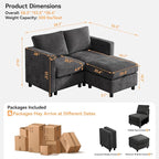 WUTUTUEE 58”Modular Sectional Loveseat Sofa - Image 2