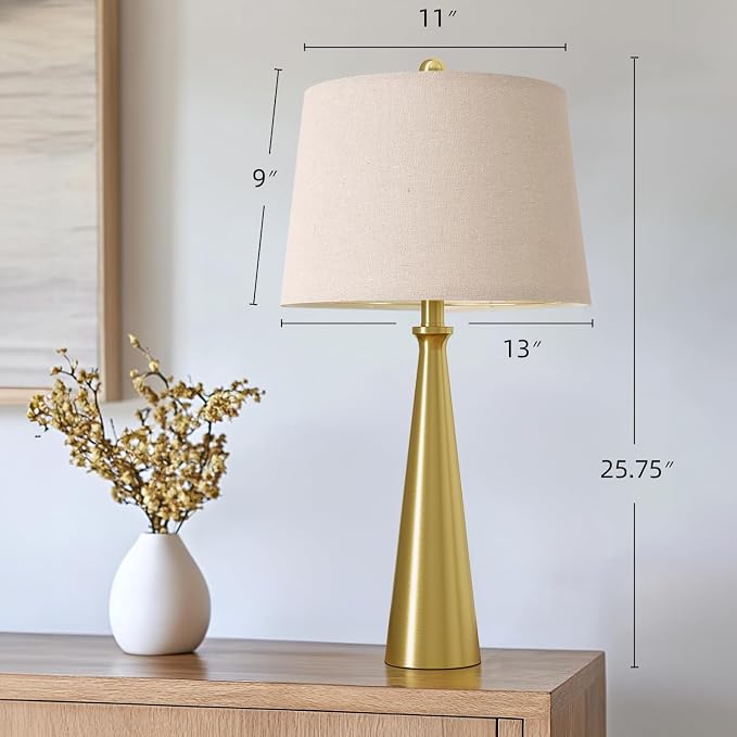 Oneach 25.75" Modern Table Lamp Set of 2, Bedside Lamps - Image 4