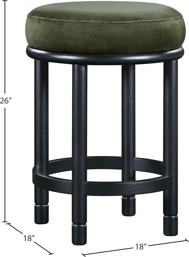 Meridian Furniture 977Green-C Monette Collection Art Deco Counter Stool - Image 3