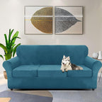 ZNSAYOTX Oversized Velvet Couch Cover 4 Piece Stretch Sofa Covers - Image 2