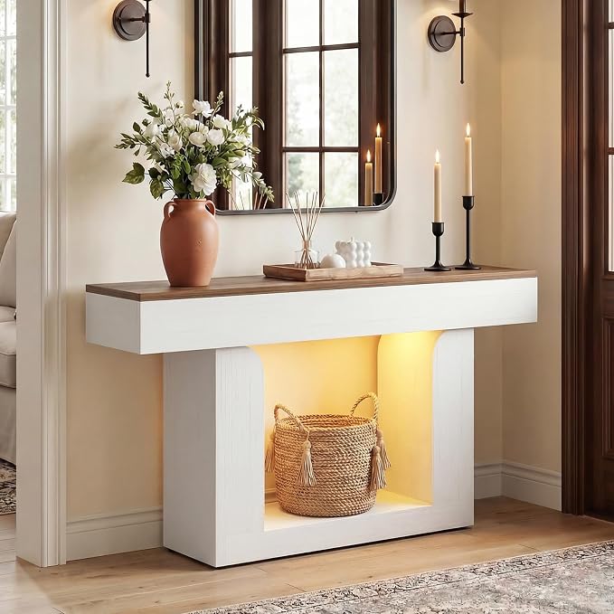 Homieasy Console Table, Farmhouse Wooden Sofa Table Behind Couch, Narrow - Image 3