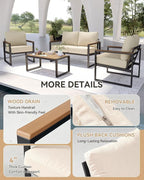 Aoxun Patio Furniture Set, 4 Piece Outdoor Patio Furniture - Image 3