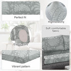 CALBODE Ourdoor Cushion Covers Waterproof Set of 12 Floral Printed Stretch - Image 3