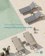 Outdoor Lounge Chairs Set of 2, Aluminum Pool Lounge Chairs - Image 7