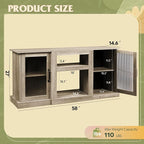 WLIVE Farmhouse TV Stand for 65 inch TV, Open Shelves TV Console for Living - Image 2