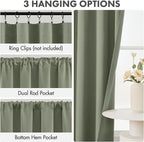 MIULEE 4-Panel 36 Inch Blackout Kitchen Tier Curtains Over Sink Sage Green | - Image 2