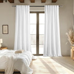 MIULEE White Linen Curtains 72 Inch Length 2 Panels - Image 6