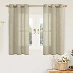 Oatmeal Semi Sheer Linen Curtains by LAMIT