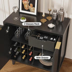 Fluted Coffee Bar Cabinet with Storage, Modern Sideboard Buffet Cabinet with - Image 6