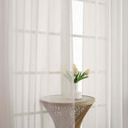 Ivory Sheer Curtains 120 Inches Long 2 Panels Set, 59 Inch Extra Wide Soft Airy - Image 3