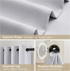 MIULEE Greyish White 40x45 Inch Length Blackout Curtains - Image 7