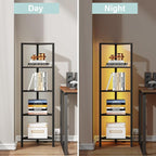 TUTOTAK Corner Shelf with LED Light, 5-Tier Corner Bookshelf - Image 5