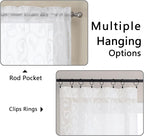 Furman Sheer Curtains 72 inches Long 2 Panels Set, Light Filtering Top Rod - Image 4