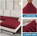 H.VERSAILTEX Sectional Couch Covers 3 Pieces Sofa Seat Cushion Covers L Shape - Image 6