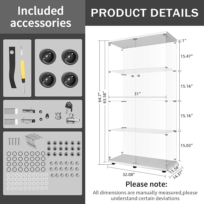 LFT HUIMEI2Y Glass Display Cabinet 4-Shelf - Image 2