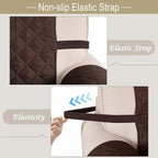 Reversible 45" Small Loveseat Sofa Covers, Chocolate/Beige | Loveseat Covers - Image 6