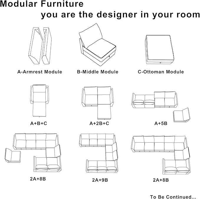 HONBAY Modern Fabric Middle Module - Image 3