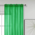 SpaceDresser Basic Rod Pocket Sheer Voile Window Curtain Panels Green 1 Pair 2 - Image 2
