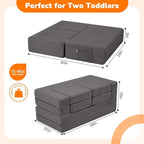 MeMoreCool Modular Kids Couch, Corduroy Play Toddler Couch - Image 3