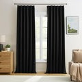 Black Blackout Curtains 138 Inches Long by KEQIAOSUOCAI