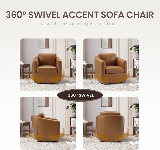 COLAMY 360° Swivel Accent Chair Set of 2 - Image 7