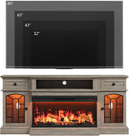 QUW 70" Farmhouse Fireplace TV Stand - Image 3
