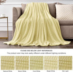 BEDELITE Ribbed Transparent Yellow Fleece Twin Blanket - Image 6