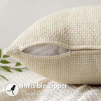MIULEE Decorative Couch Throw Pillow Covers 18x18 Inch Neutral Cream 2 Pack | - Image 5