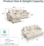 LINSY HOME 90.5'' Sectional Sleeper Sofa - Image 2