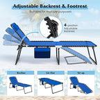 GYMAX Lounge Chair for Outside, 440lbs 27” Oversize Folding Beach Tanning - Image 4