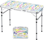 Yriuat Folding Camping Table 3ft Portable Picnic Table Adjustable Height Small by Yriuat