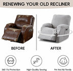 Recliner Chair Covers, 4-Piece Stretch Geometric Strokes Jacquard Reclining - Image 6
